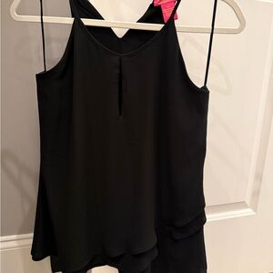 Catherine Malandrino Black Ruffle-Hem Spaghetti Strap Camisole